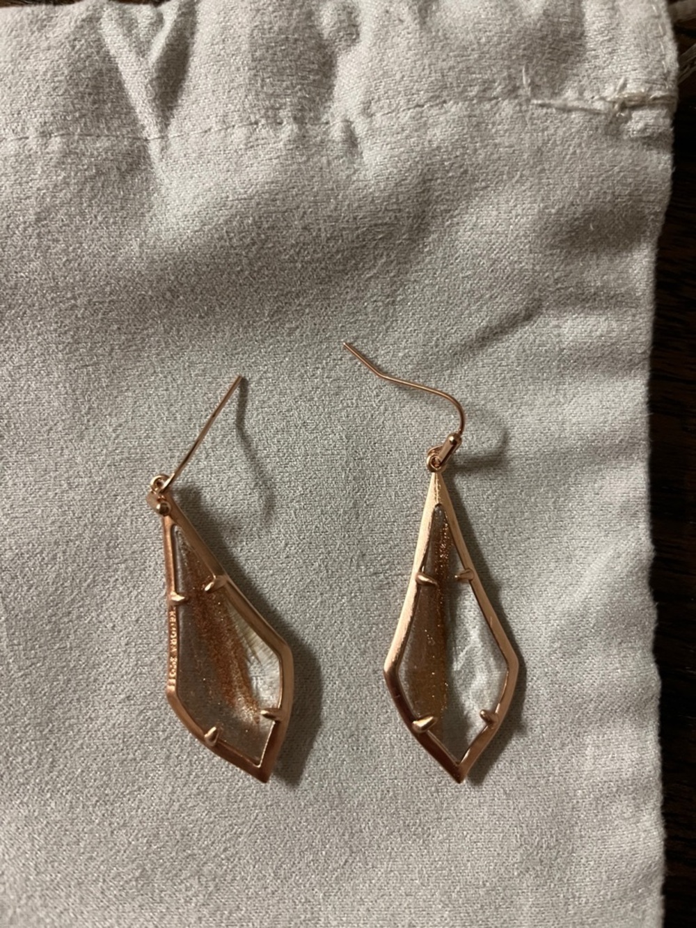 NWOT Kendra Scott Rose Gold Geometric Dangle Earrings - Women Jewelry